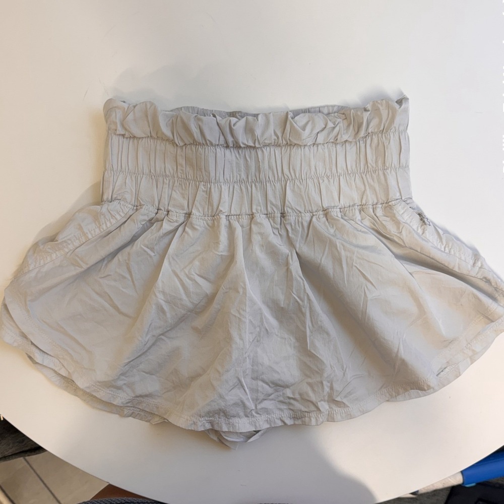 Free People Movement The Way Home Skort High Rise Smocked Waist Grey Women XS